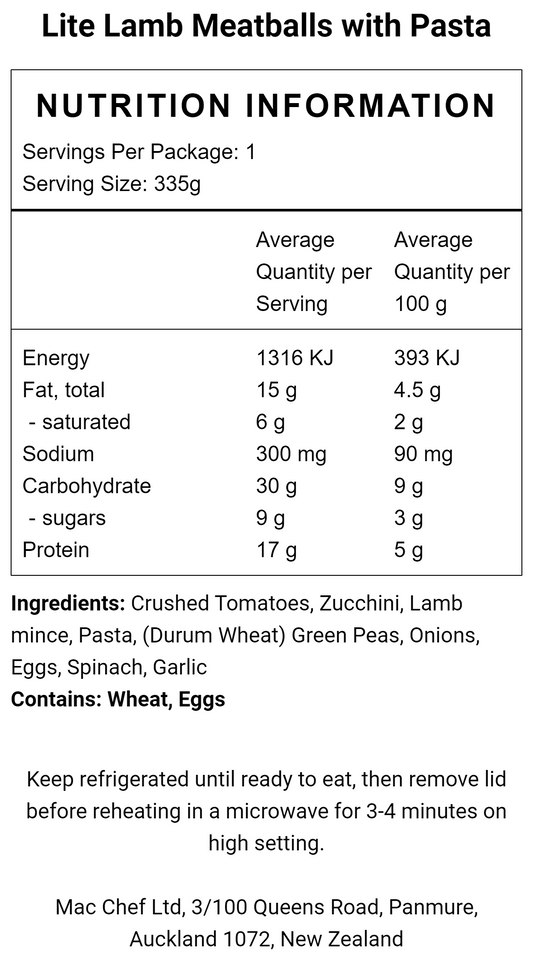 Lifestyle Lamb Meatballs with Pasta